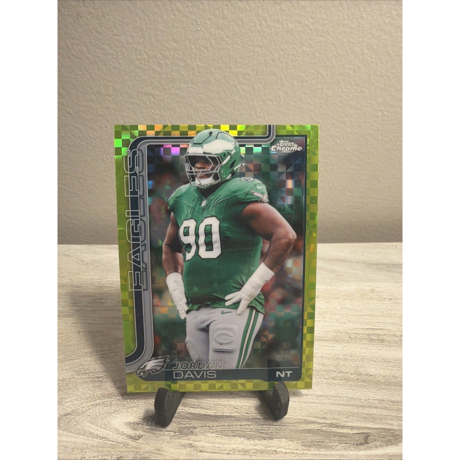 2025 Topps Chrome Jordan Davis Lime Green Xfractor #249 Eagles Football