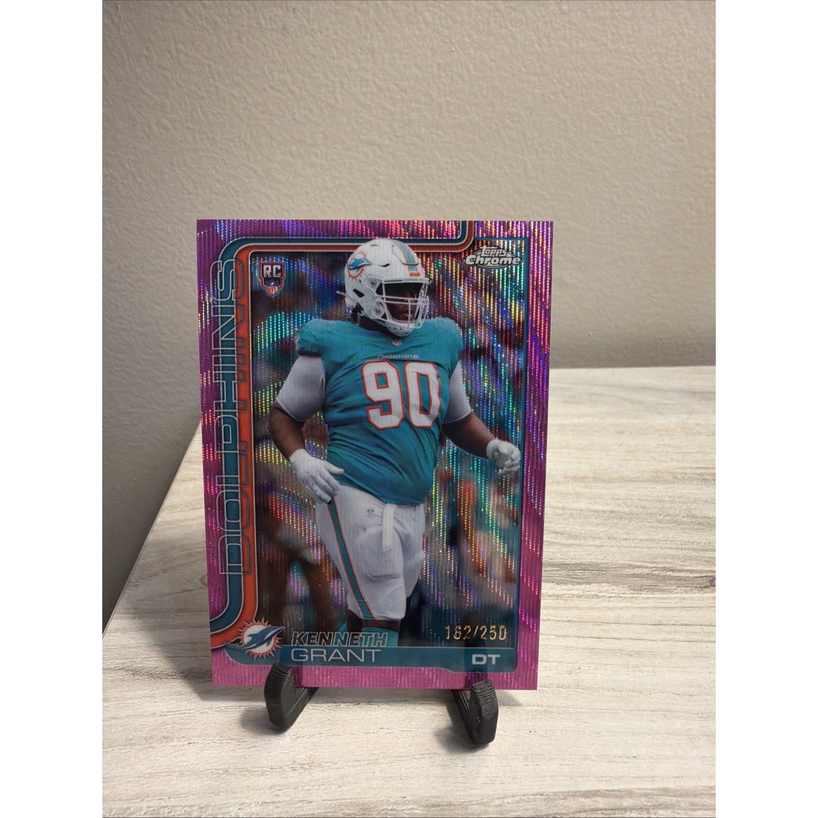 2025 Topps Chrome #362 Kenneth Grant Pink Wave Refractor #/250