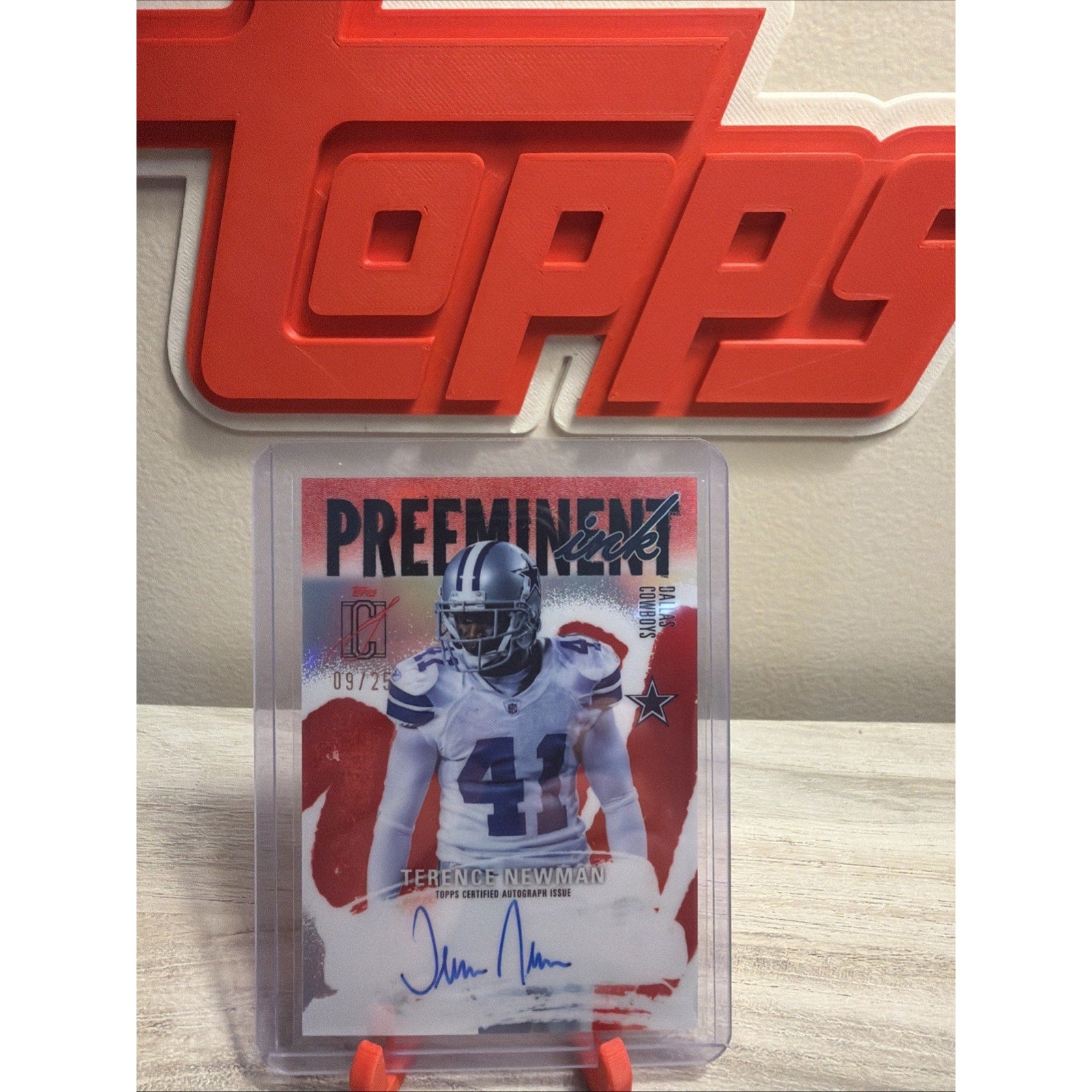 Topps 2025 Terence Newman Cowboys Signature Preeminent Ink On Card Auto /25