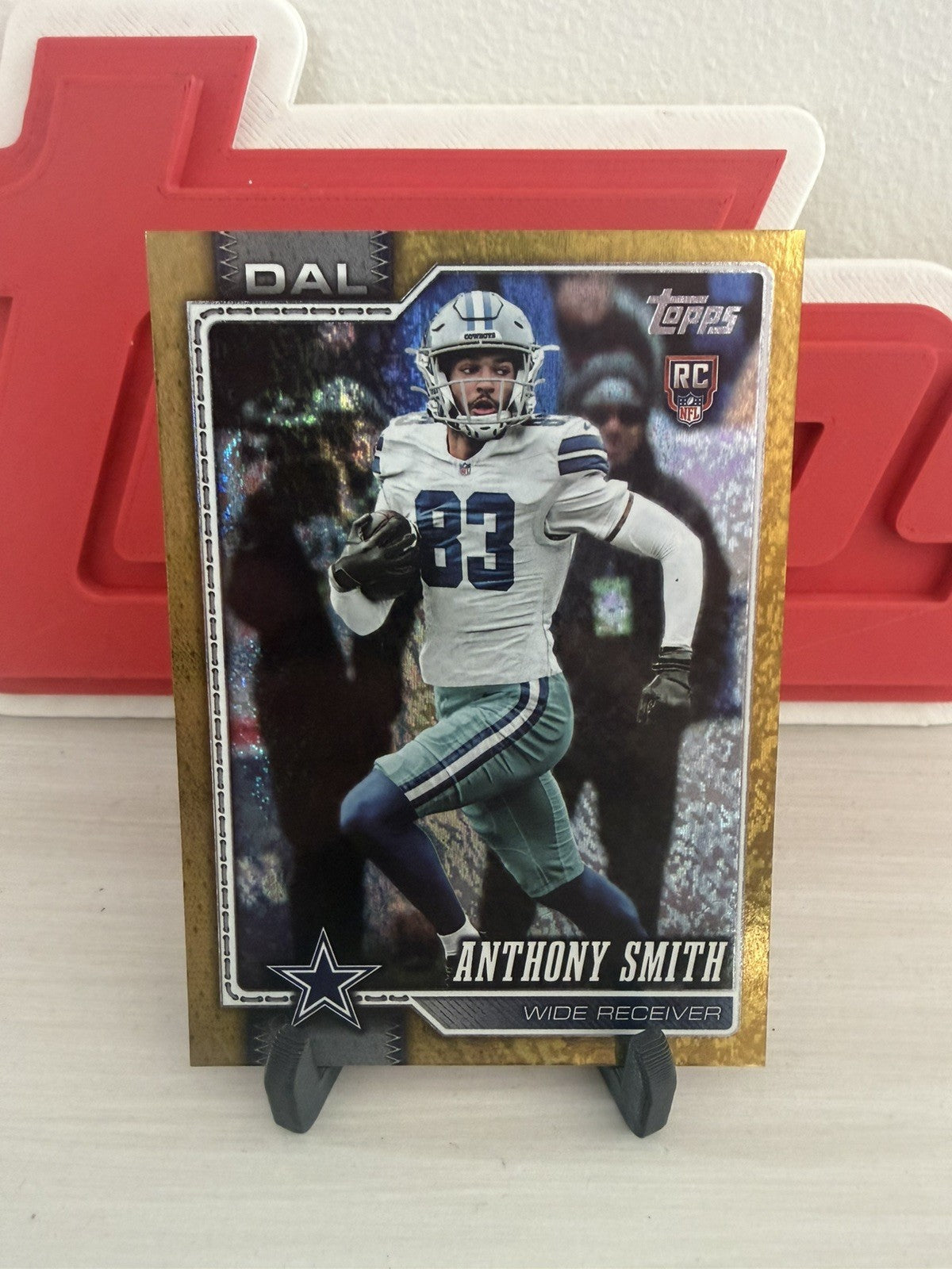 2026 Topps Flagship #396 Anthony Smith Gold Shimmer #/50 Dallas Cowboys